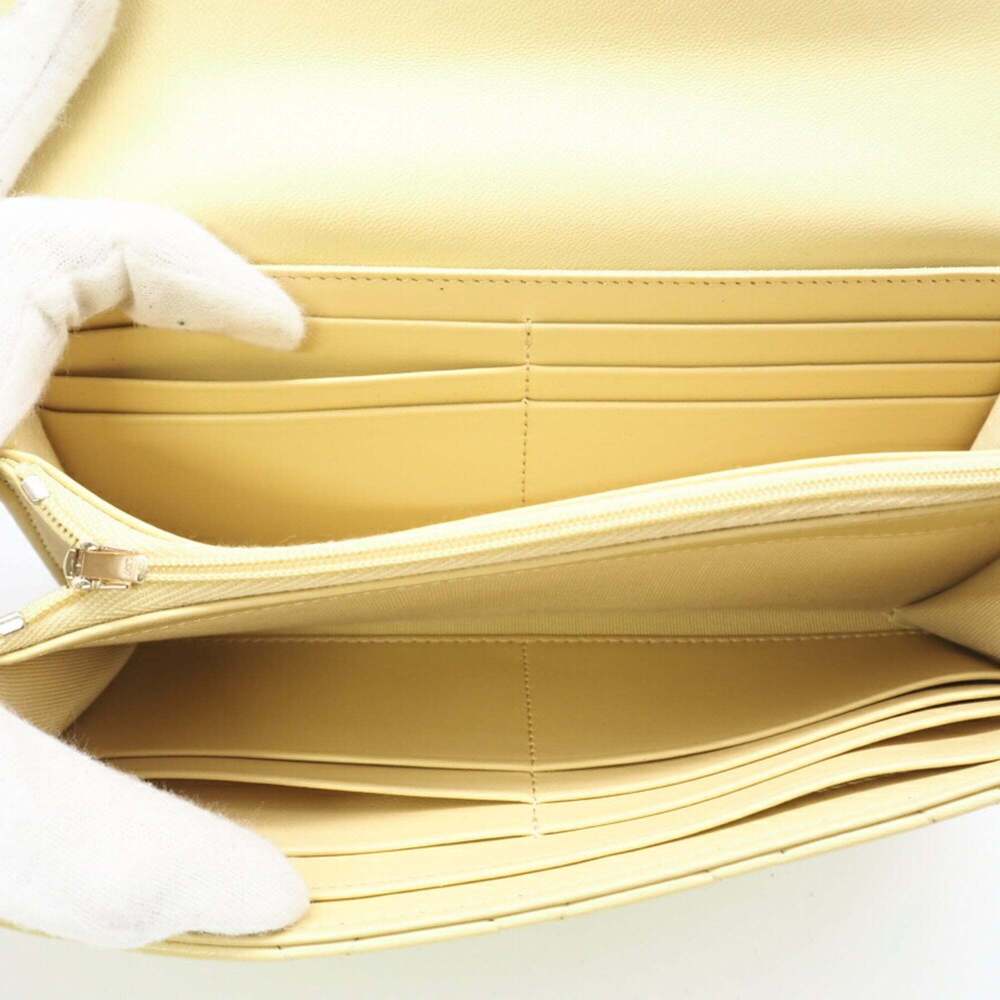 CHANEL Yellow Lambskin Leather Wallet - Picture 10 of 13